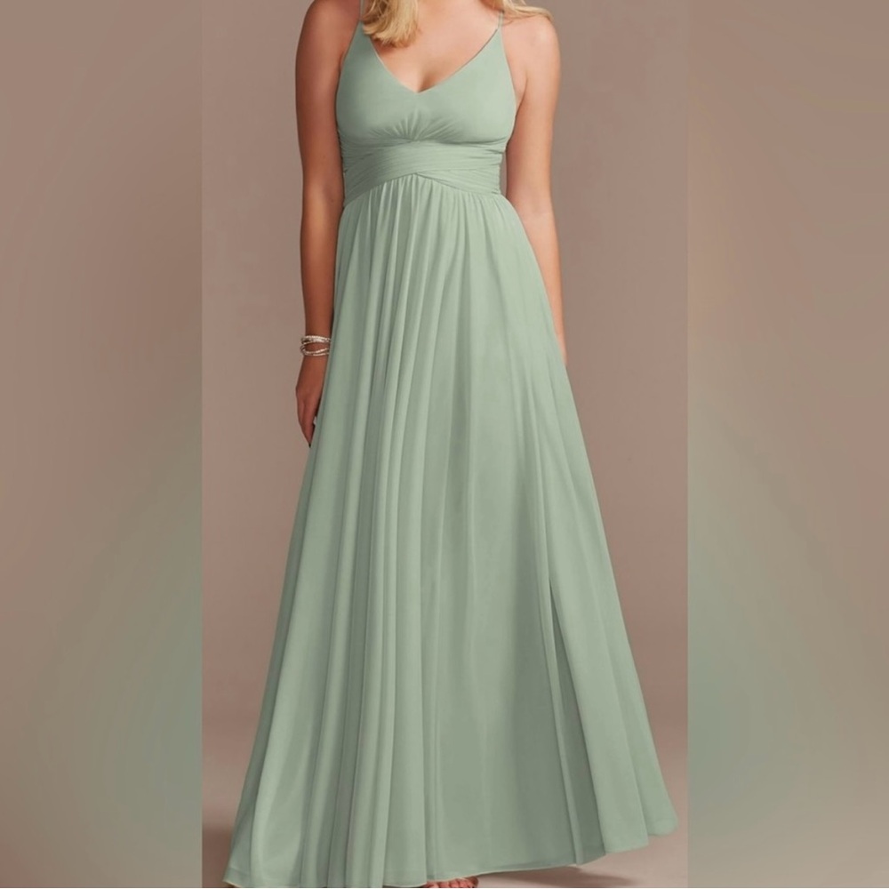 David's Bridal - Elegant Mint Green Maxi Dress